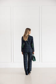 Diane Firsten Plaid Jacket in Green & Navy