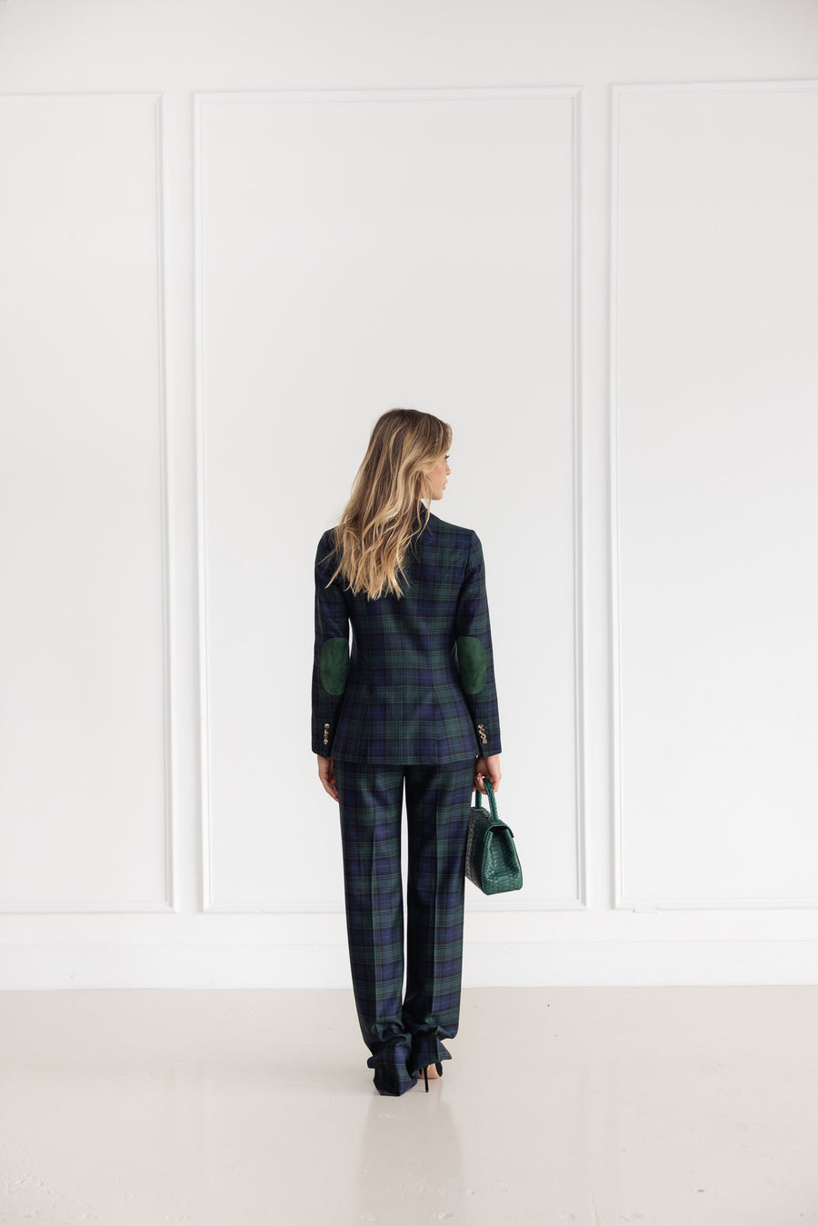 Diane Firsten Plaid Jacket in Green & Navy