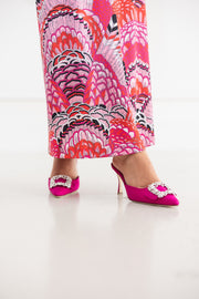 Galia Long Dress in Pink Print