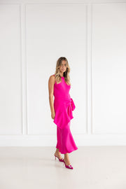 Pillar Boatneck Dress in Lipstick Pink