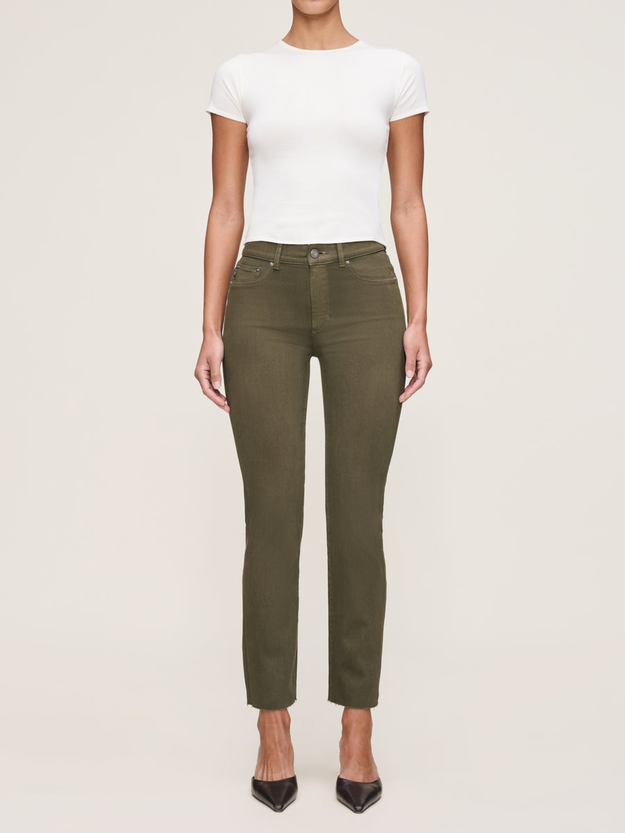 DL1961 MARA STRAIGHT MID RISE INSTASCULPT ANKLE TRELLIS