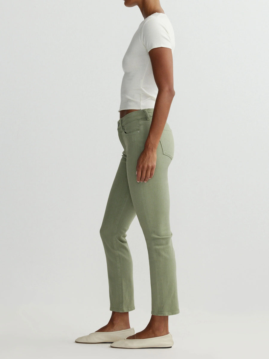 DL1961 MARA STRAIGHT MID RISE INSTASCULPT ANKLE - SUPERGREENS