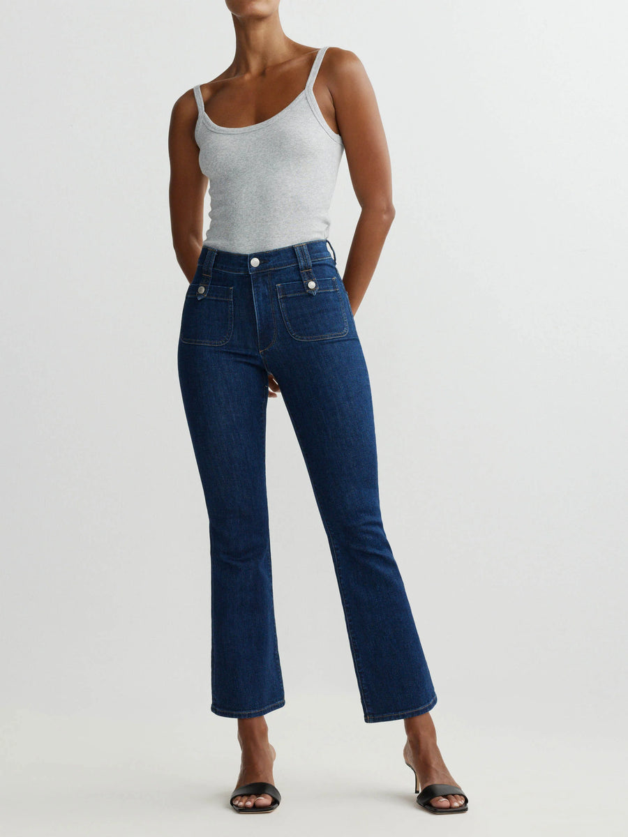 DL1961 BRIDGET BOOT HIGH RISE INSTASCULPT CROP - DEEP SAPPHIRE