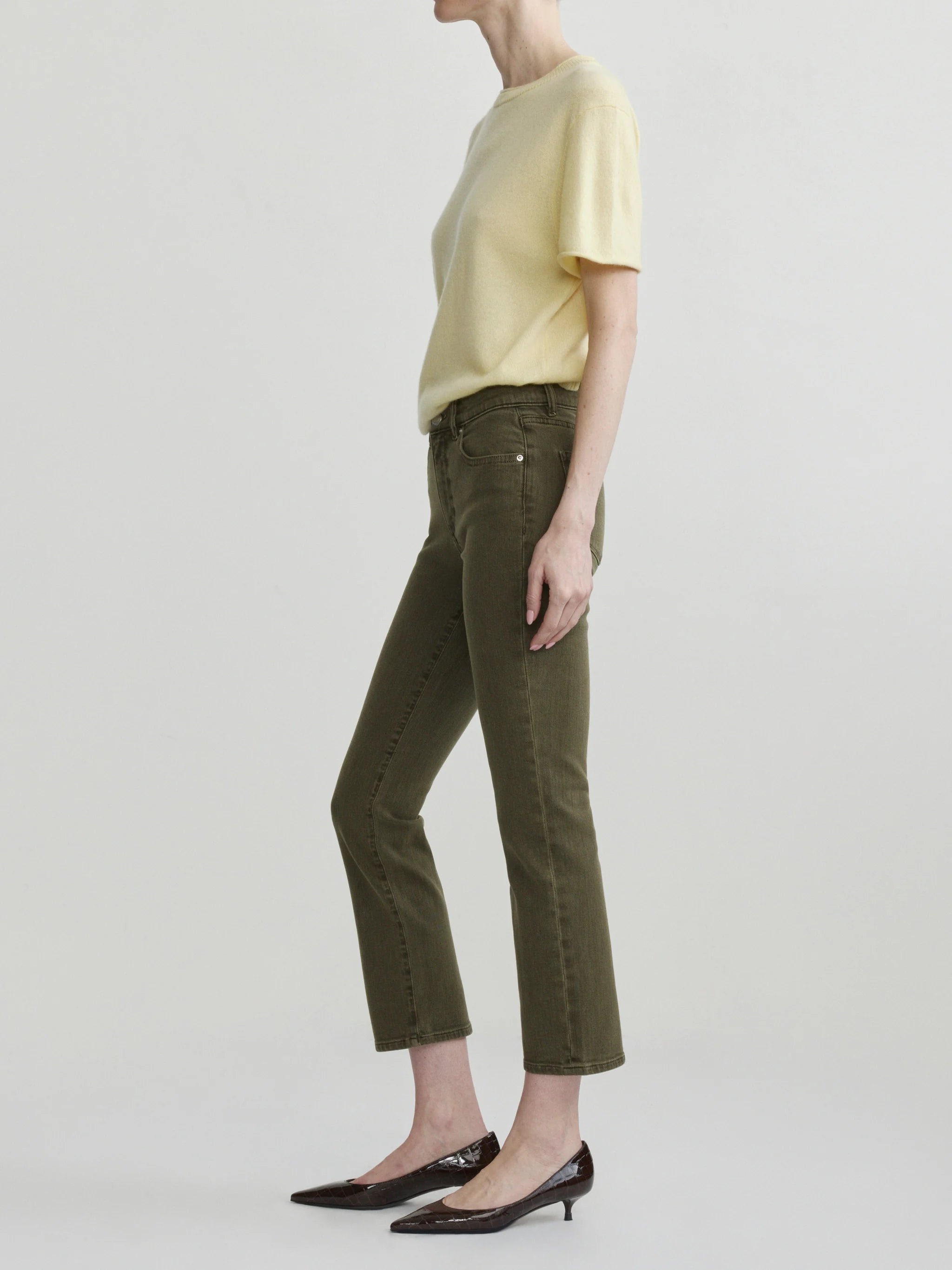DL1961 MARA STRAIGHT MID RISE INSTASCULP ANKLE - PINE
