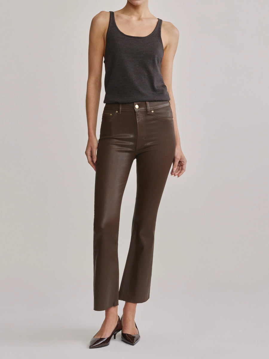 DL1961 BRIDGET BOOT HIGH RISE INSTASCULPT CROP - BROWNSTONE COATED
