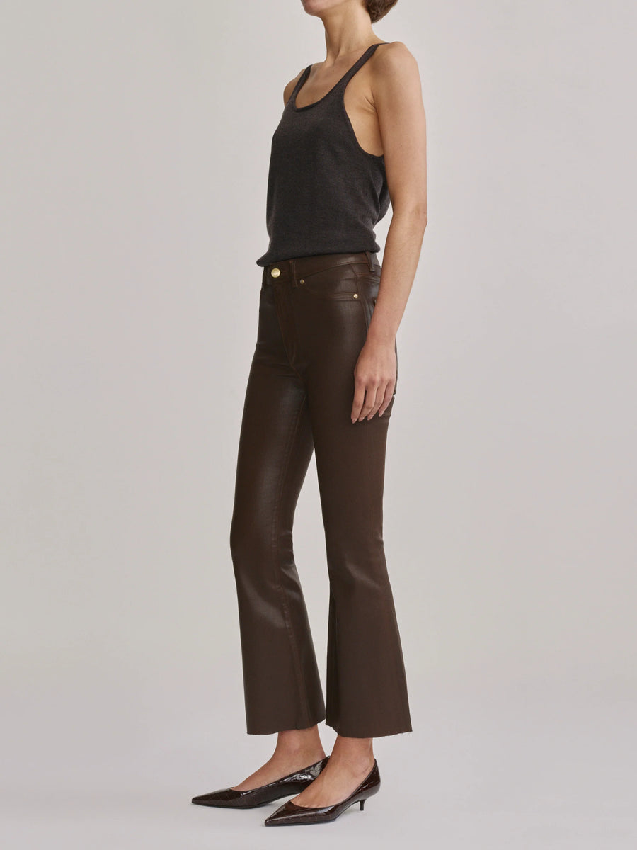 DL1961 BRIDGET BOOT HIGH RISE INSTASCULPT CROP - BROWNSTONE COATED