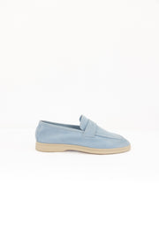 Suede Leather Loafer in Baby Blue