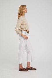 SPRWMN CROPPED BAGGY TROUSERS - WHITE