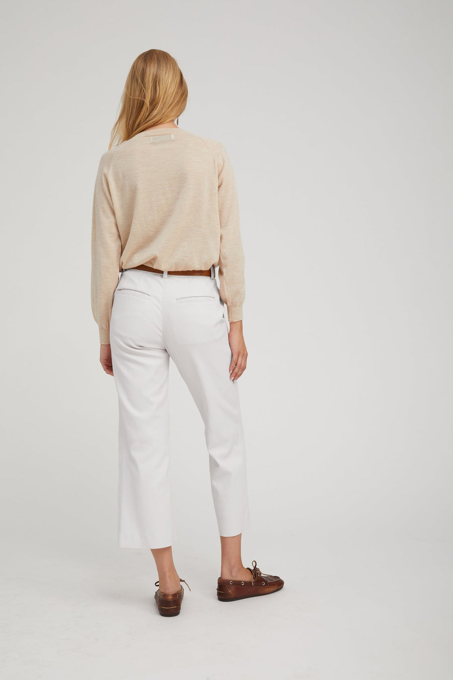 SPRWMN CROPPED BAGGY TROUSERS - WHITE