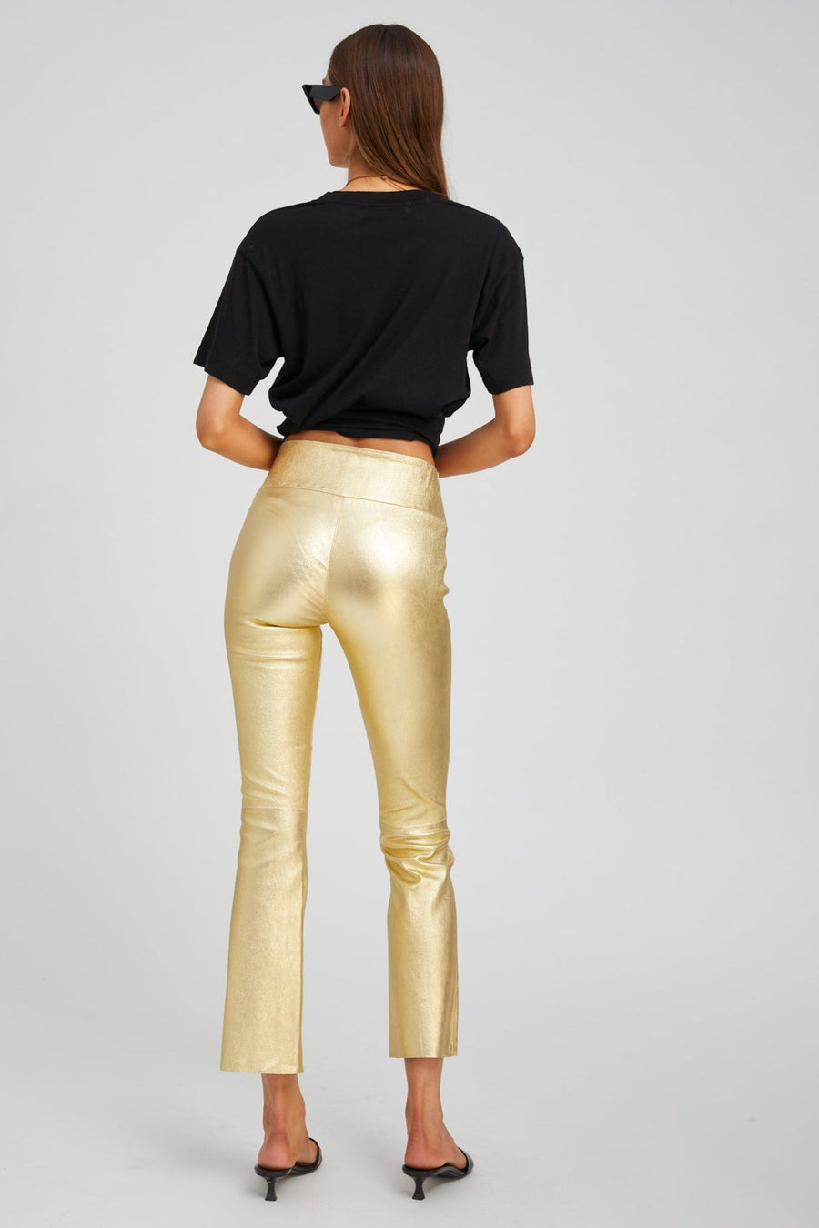 SPRWMN ANKLE FLARE METALLIC GOLD