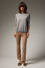 SPRWMN SUEDE ANKLE FLARE - TAUPE