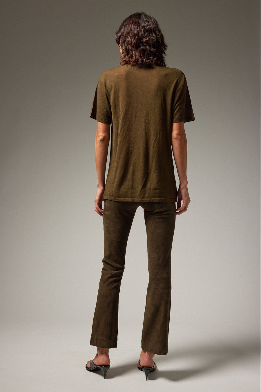 SPRWMN SUEDE ANKLE FLARE- LODEN