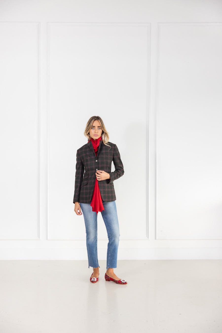 Diane Firsten Windowpane Cashmere Jacket