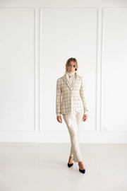 Diane Firsten Windowpane Jacket in Cream & Navy