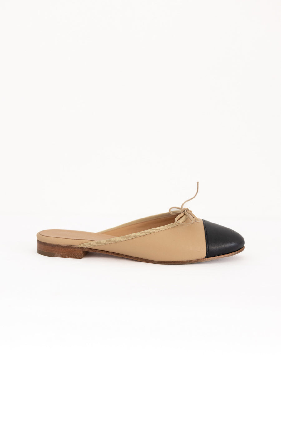 UNUTZER BEIGE BLACK MULE