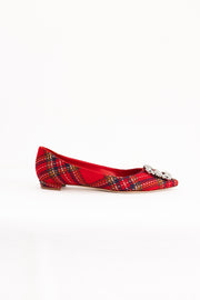 Manolo Blahnik Plaid Flat with Buckle