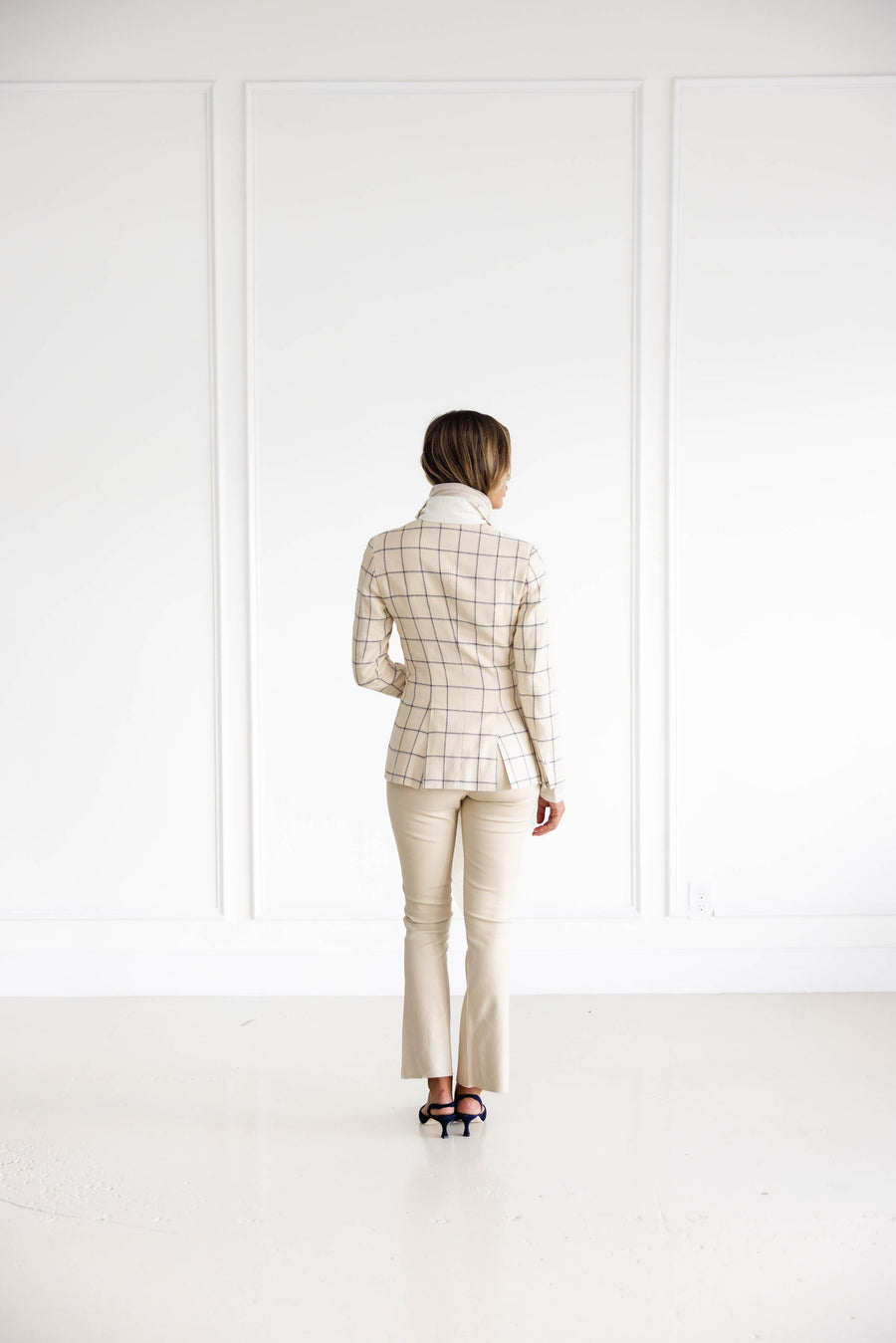 Diane Firsten Windowpane Jacket in Cream & Navy