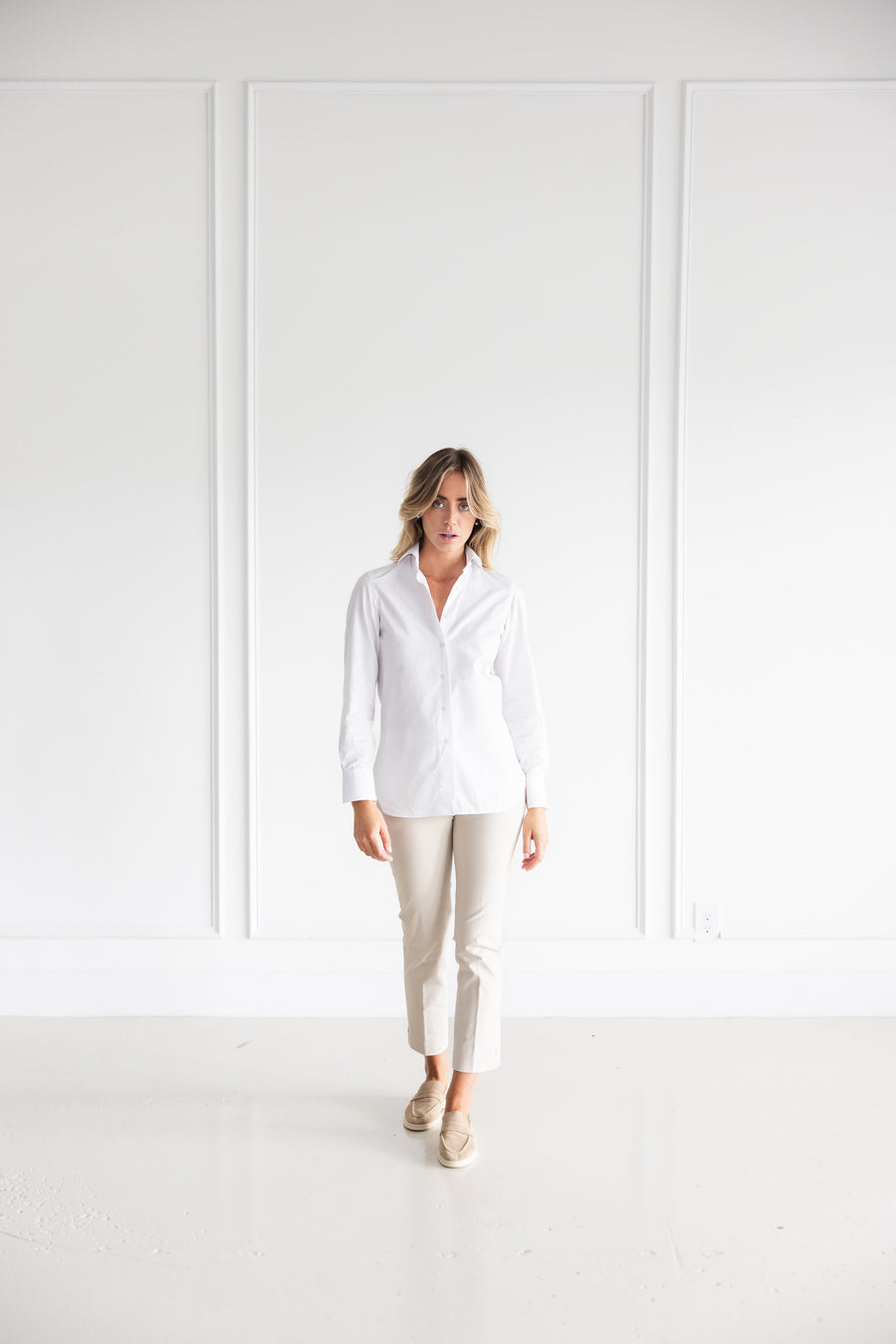 Finamore White Cotton Poplin Shirt