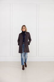 Diane Firsten Wool Cashmere Windowpane Country Coat