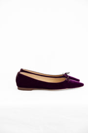 EMMA HOPE LOW BOW VELVET BALLET FLAT - ORCHID