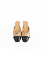 UNUTZER BEIGE BLACK MULE