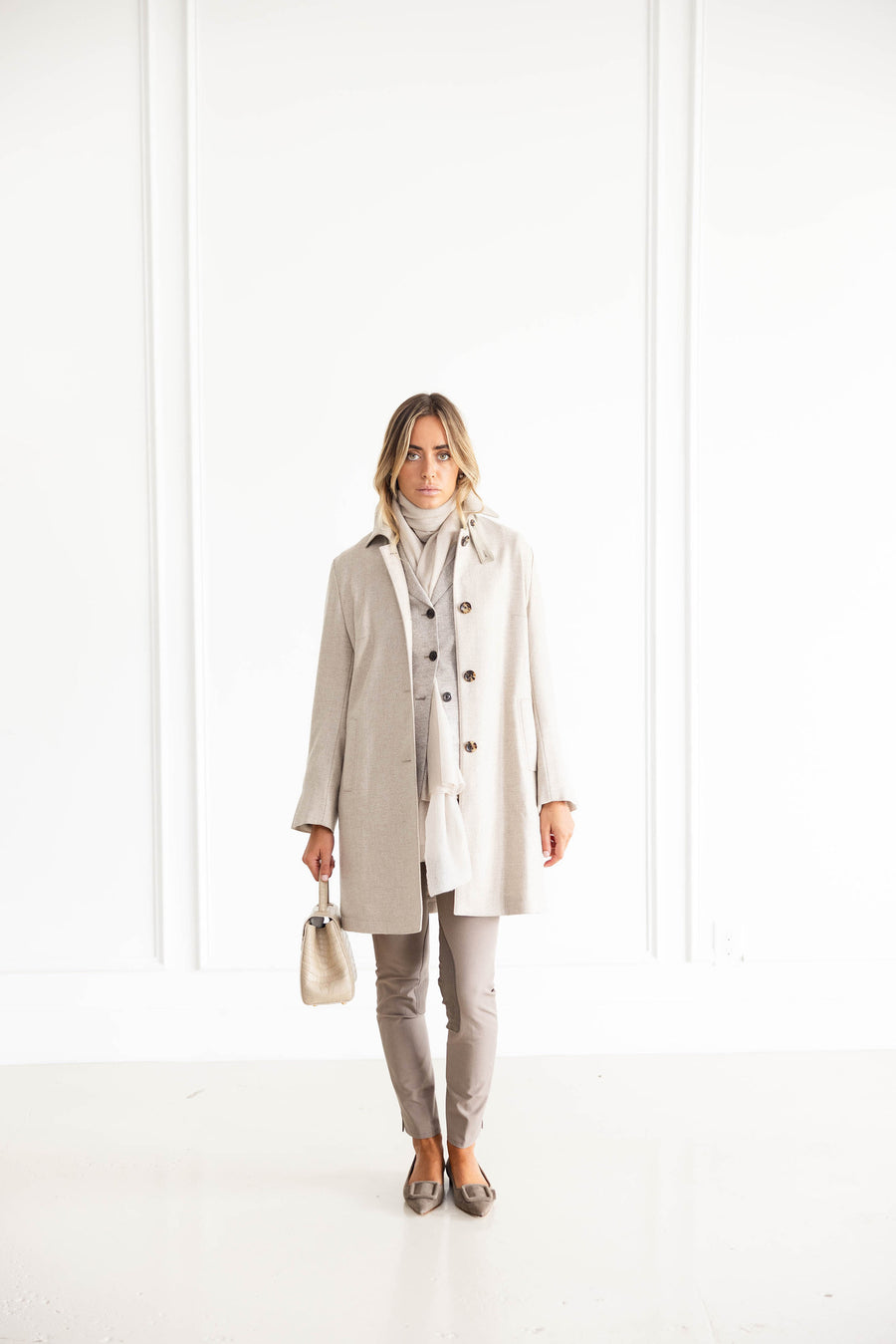 Diane Firsten Houndstooth Cashmere Country Coat