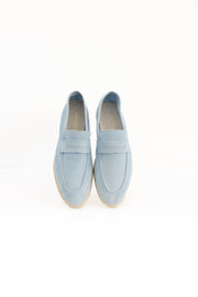 Suede Leather Loafer in Baby Blue