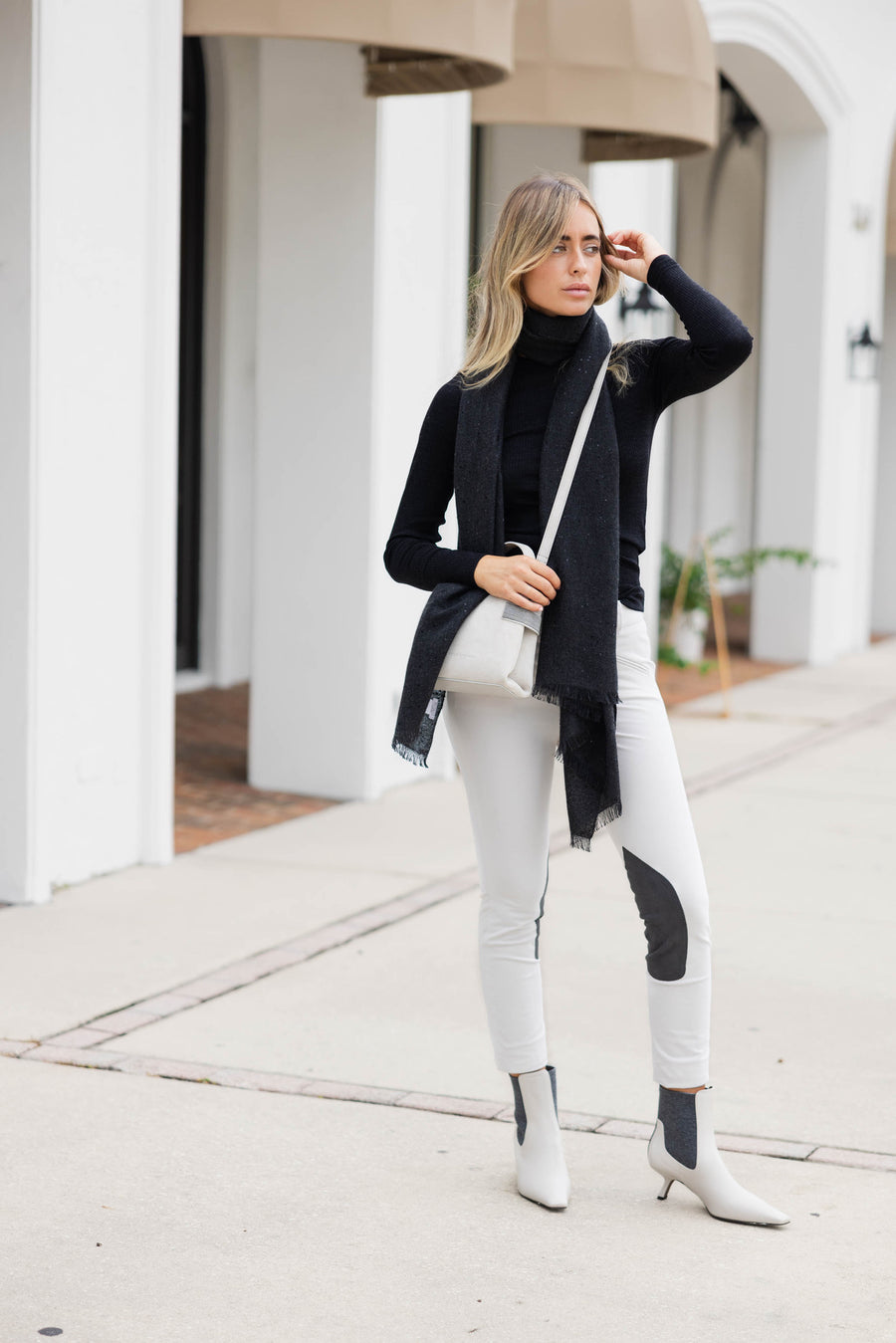 Soho Pant in Milk with Grey Patch