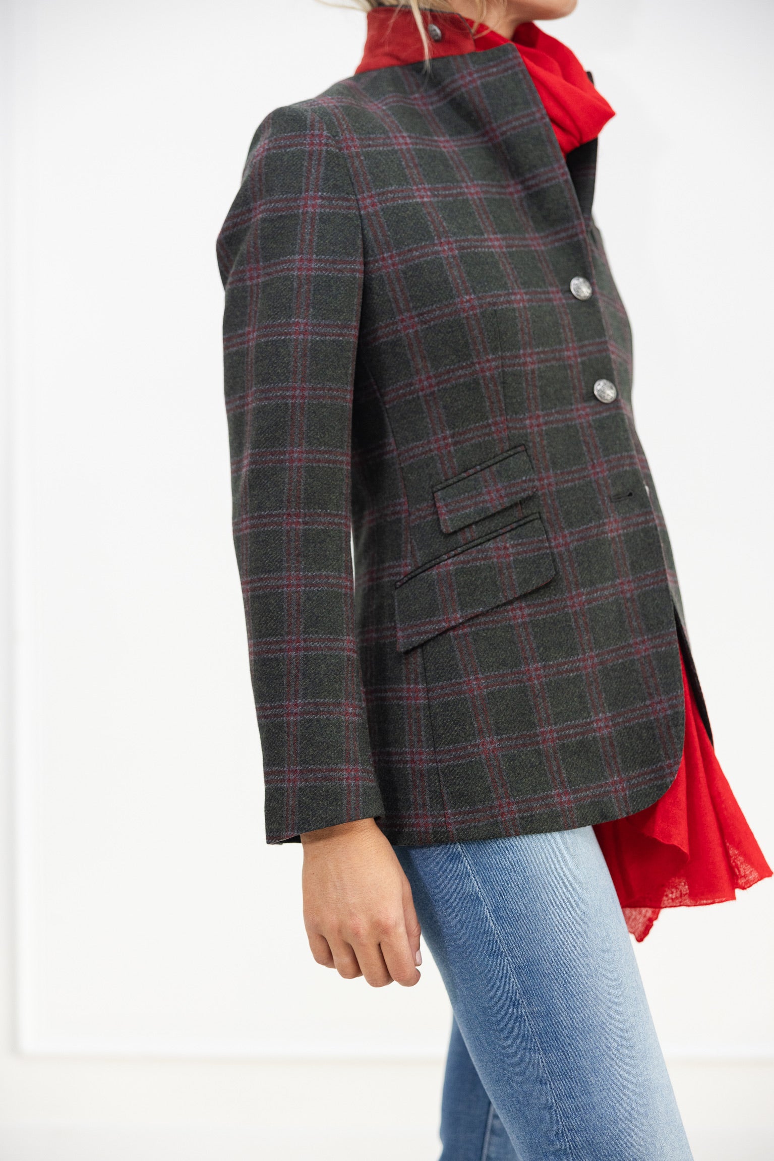 Diane Firsten Windowpane Cashmere Jacket