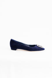 Manolo Blahnik Hangisiflat in Navy