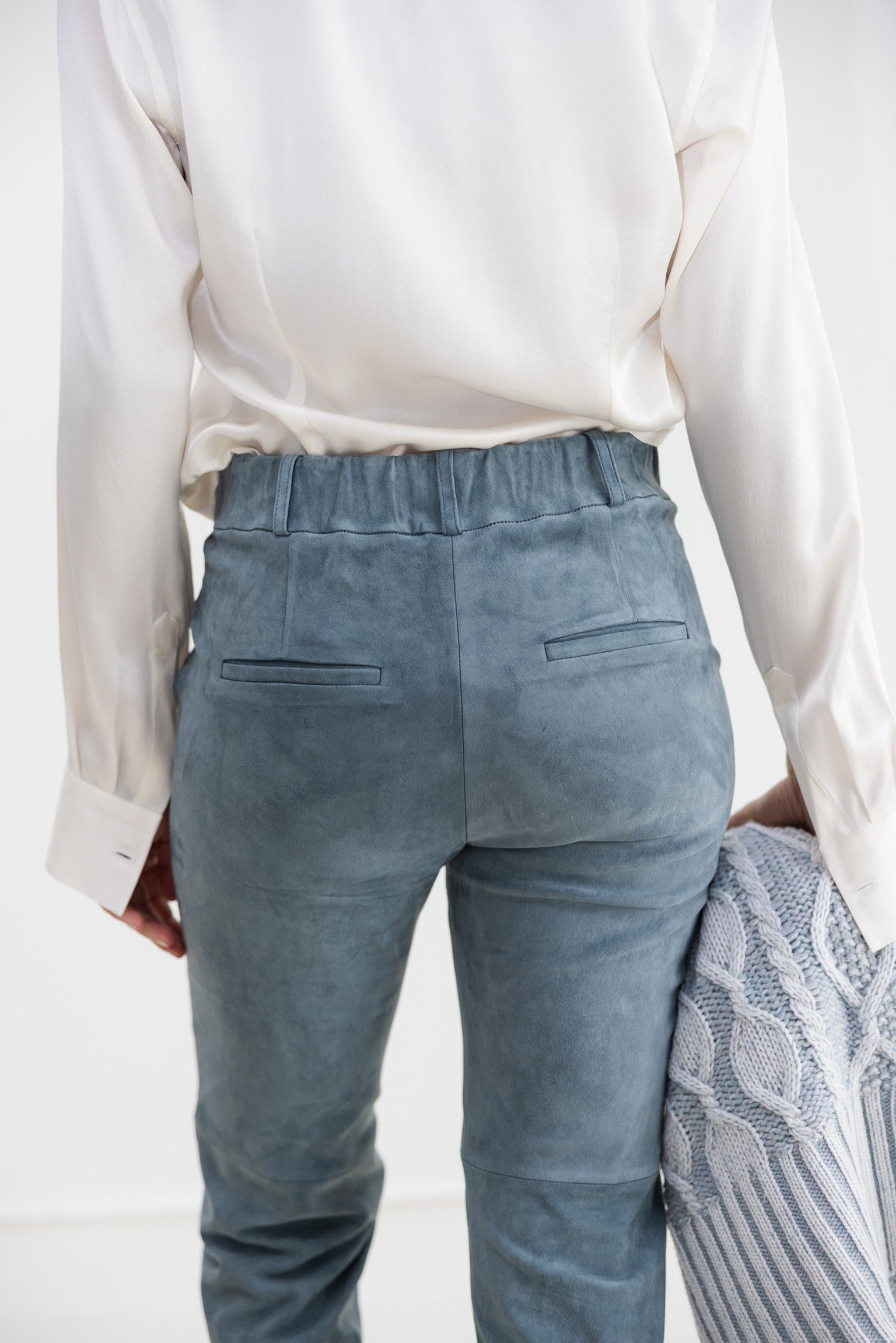 Suede Crop Trousers