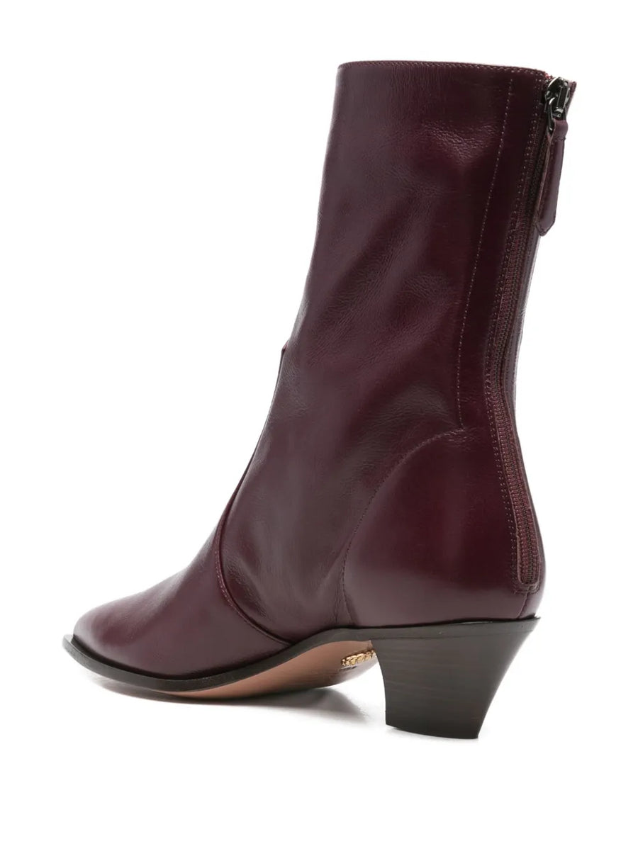 AQUAZZURA BRUNSWICK ANKLE BOOT BLACKBERRY