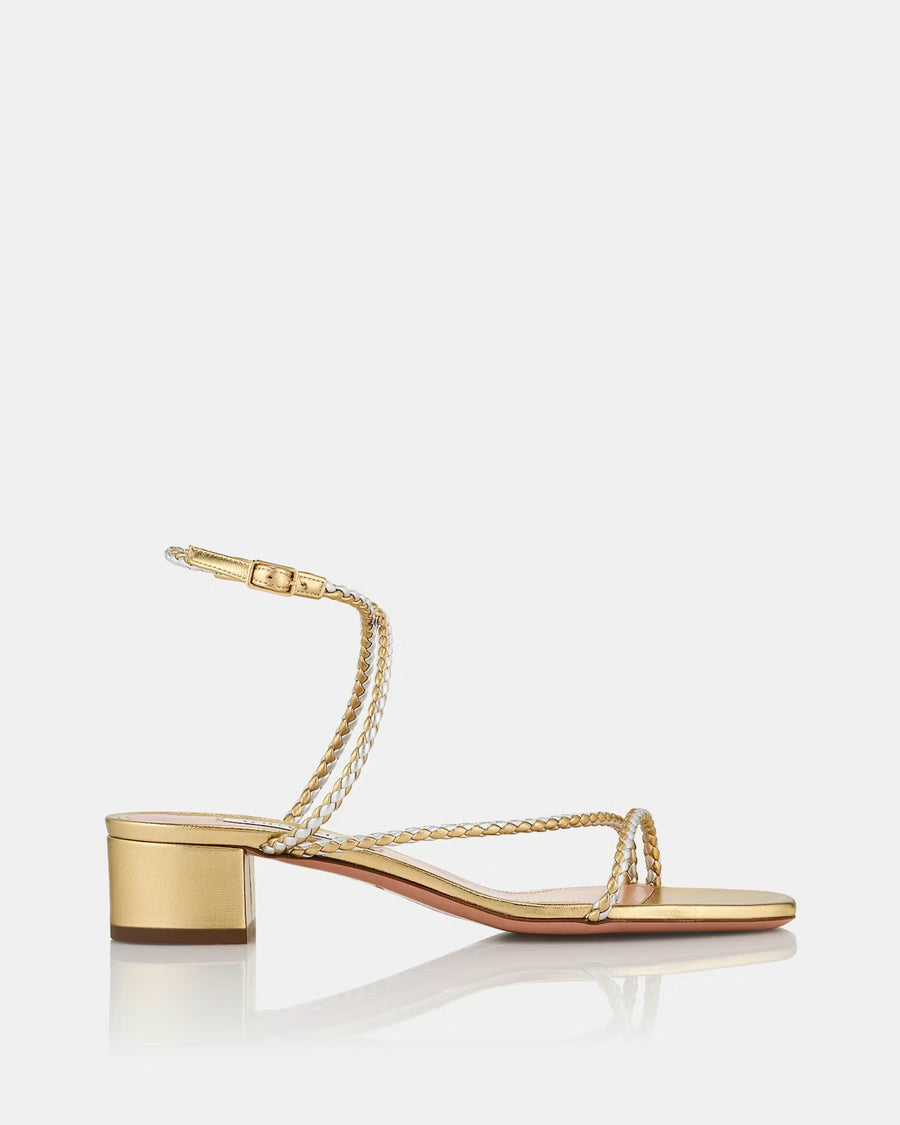 AQUAZZURA LUCA SANDAL - METALLIC