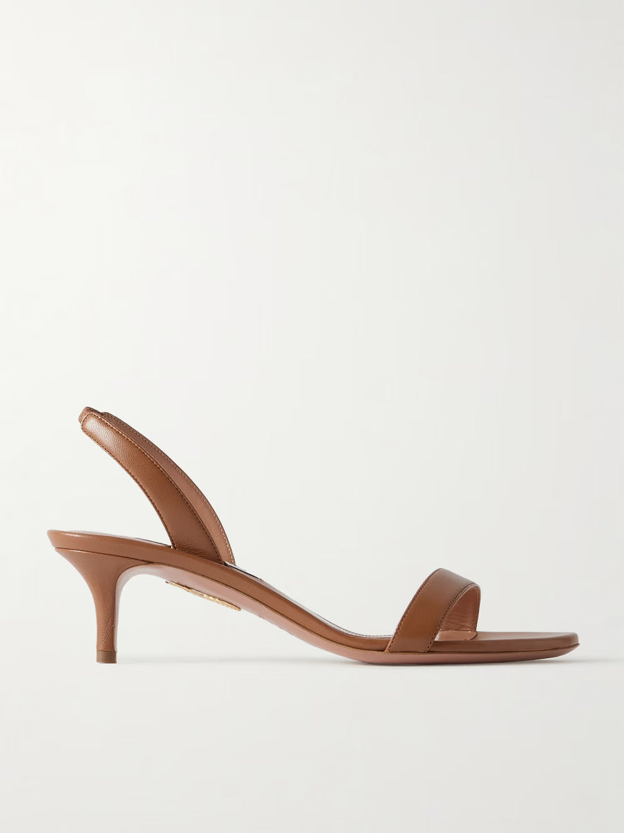 AQUAZZURA  SO NUDE SANDAL LEATHER SLINGBACK SANDAL- TAN