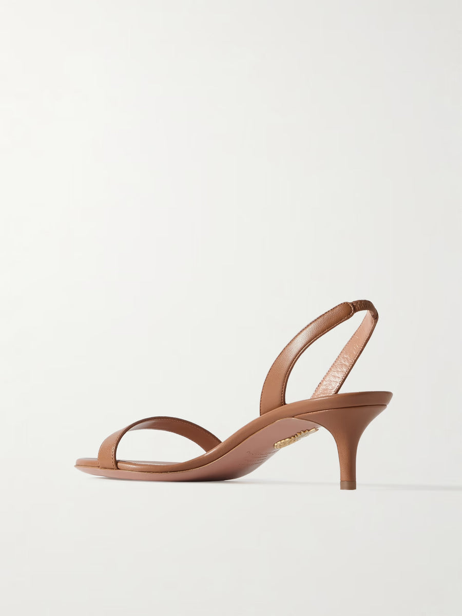 AQUAZZURA  SO NUDE SANDAL LEATHER SLINGBACK SANDAL- TAN