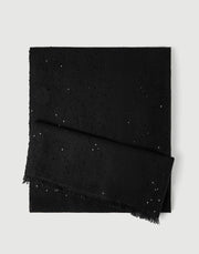 BRUNELLO CUCINELLI CASHMERE SILK PAILETTE SCARF - BLACK