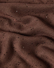 BRUNELLO CUCINELLI CASHMERE SILK PAILETTE SCARF - CHOCOLATE BROWN