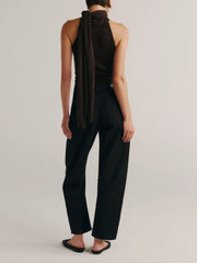 DL1961 BOW TIE KNIT TOP - BRUNETTE