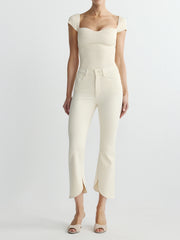 DL1961  BRIDGET BOOT CROP - CREMA SCALLOPED