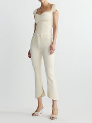 DL1961  BRIDGET BOOT CROP - CREMA SCALLOPED