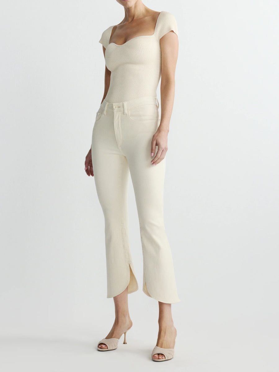DL1961  BRIDGET BOOT CROP - CREMA SCALLOPED