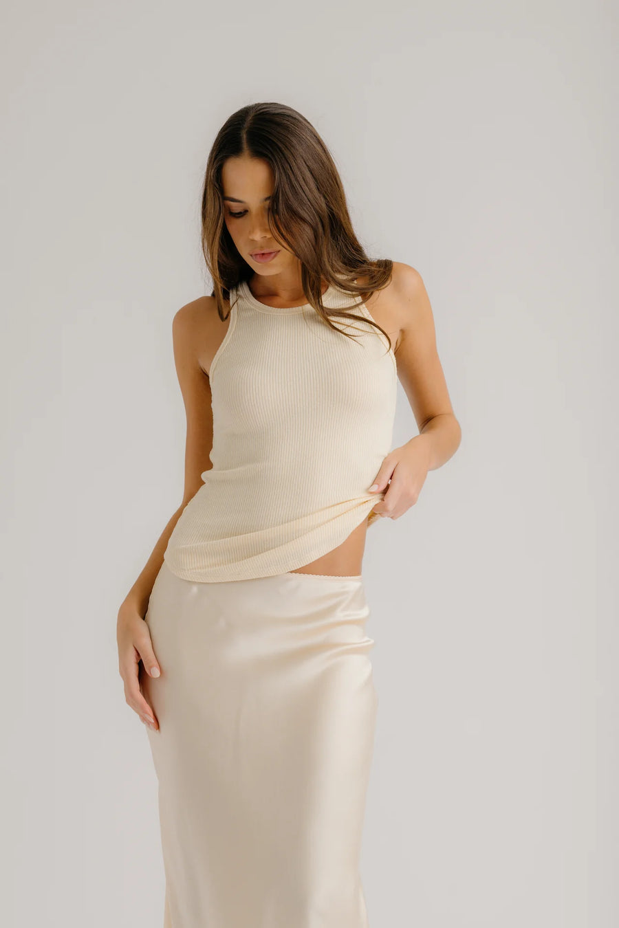 SABLYN JAMEELA RACERBACK TANK - BUTTERCREAM