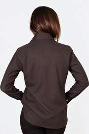 DF ITALIAN MADE COTTON BLEND SHIRT - BROWN