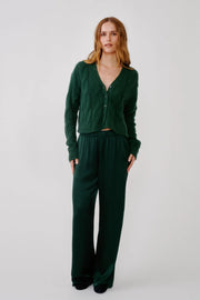 SABLYN BRYNN HIGH RISE PULL ON WIDE LEG PANT - HUNTER GREEN