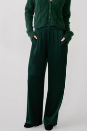 SABLYN BRYNN HIGH RISE PULL ON WIDE LEG PANT - HUNTER GREEN