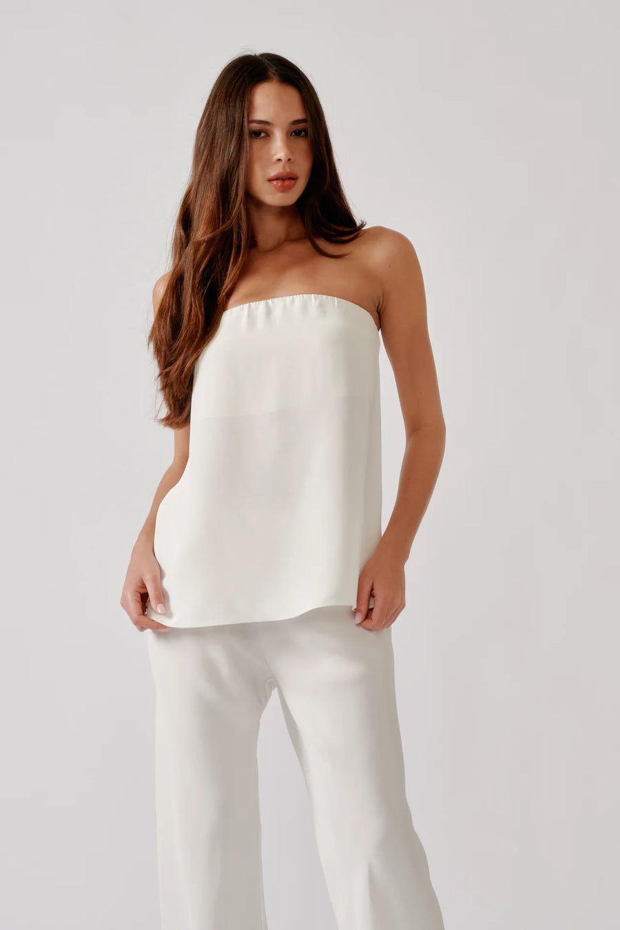 SABLYN CAMDEN STRAPLESS TOP  - WHITE