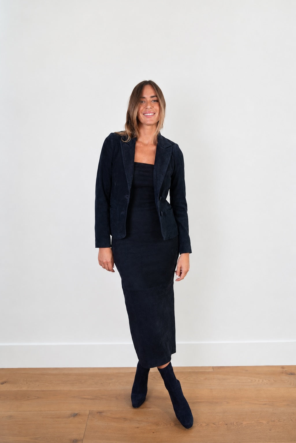 SPRWMN CLAIRE SUEDE BLAZER - MARINE