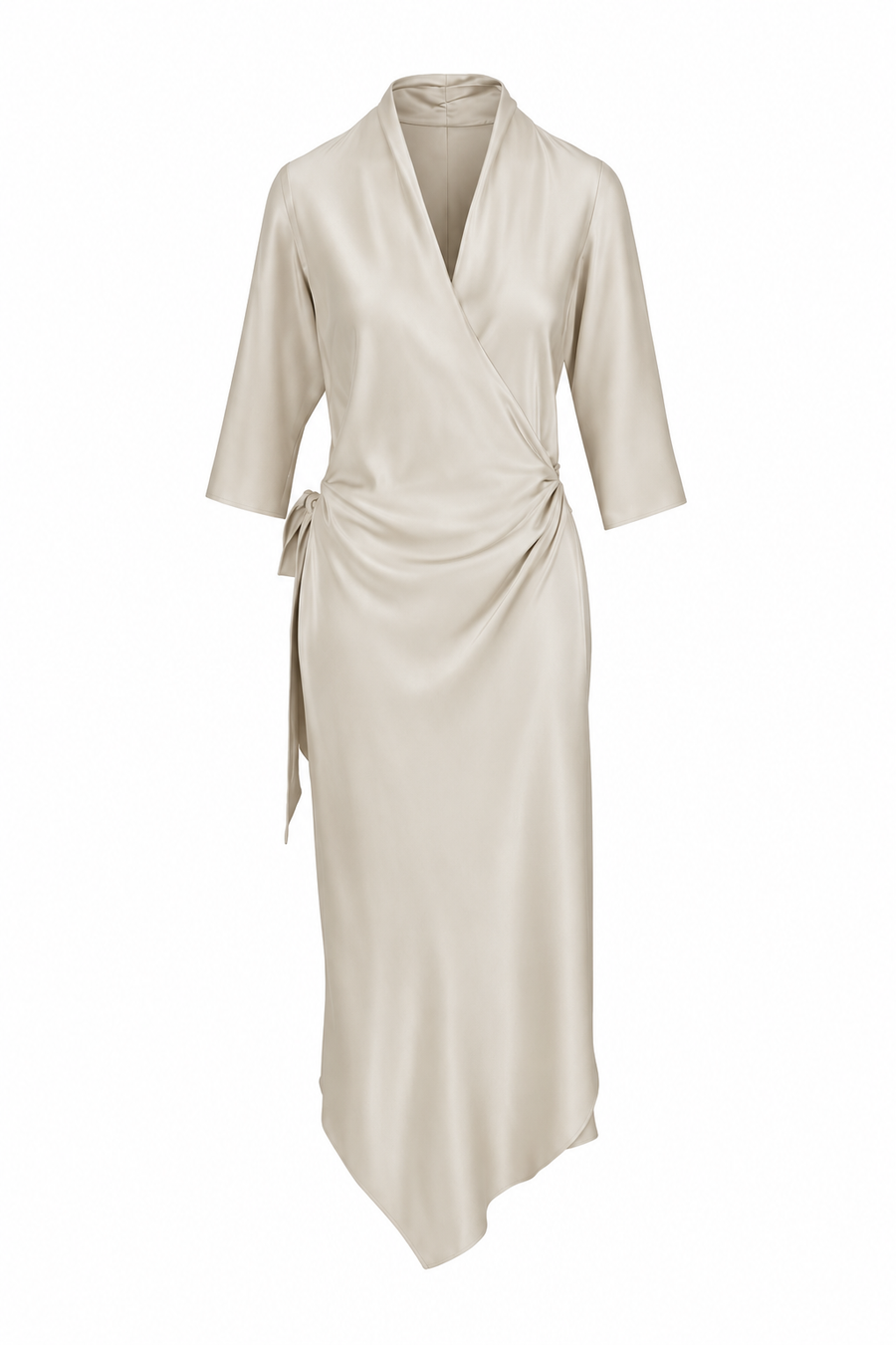 PETER COHEN VICTOR L/S WRAP DRESS - CREAM