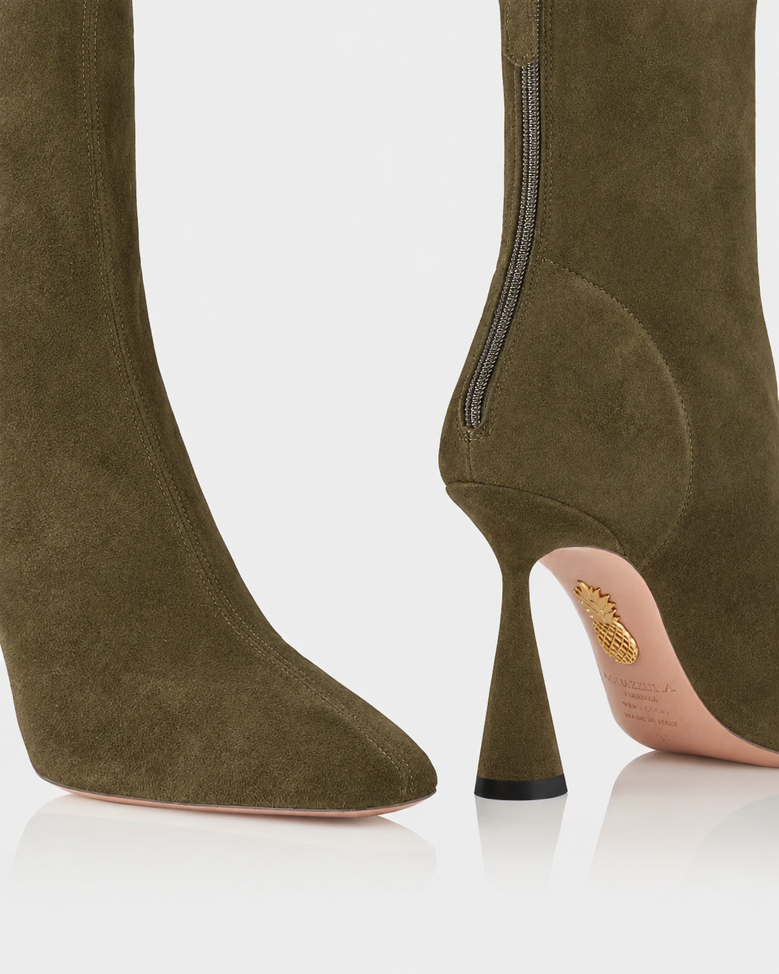 AQUAZZURA AMORE BOOTIE 75 - HUNTER GREEN