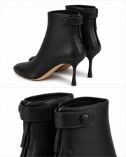 FRANCESCO RUSSO LEATHER BOOT  - BLACK